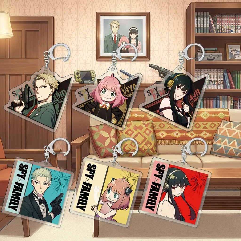 Anime Merchandise Figures - SPY×FAMILY Anya Keychain Acrylic Charm Cute