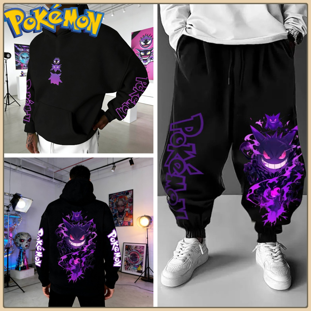 Black Hoodie and Pants Set wit - Anime Merch Hoodie recensione e prezzo
