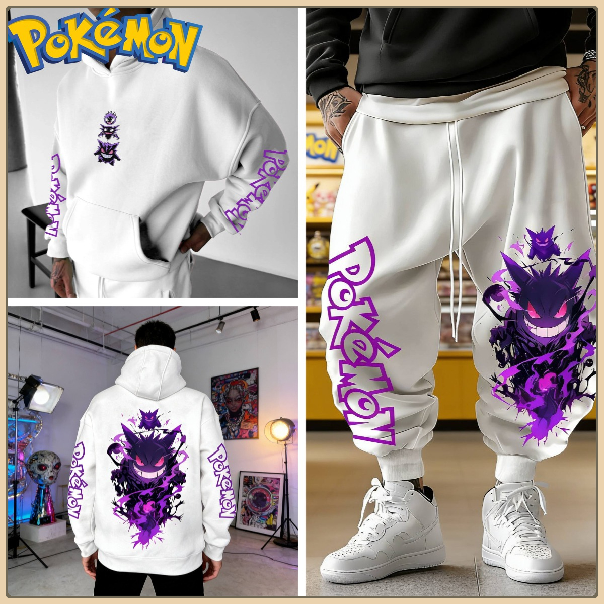 Black Hoodie and Pants Set wit - Anime Merch Hoodie recensione e prezzo
