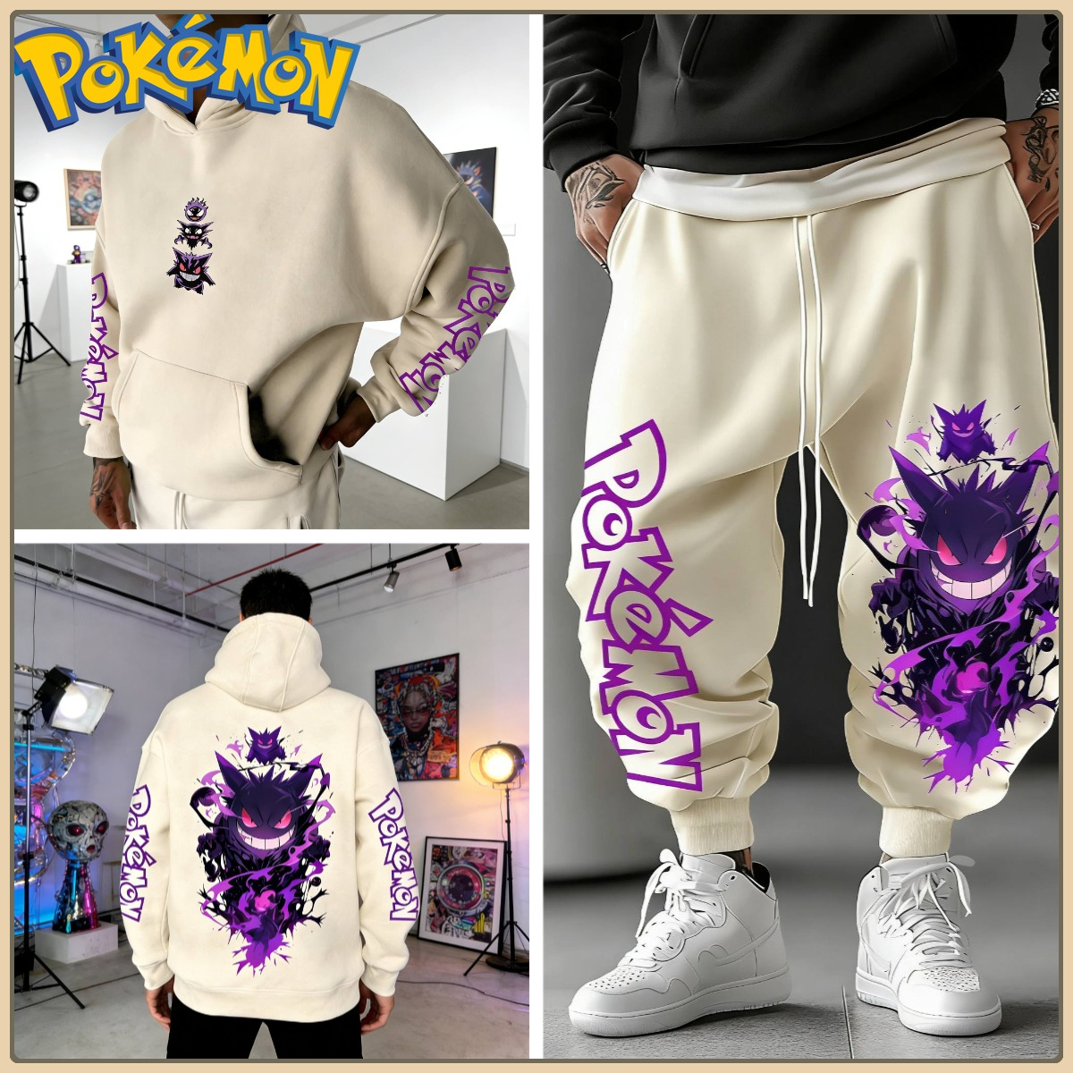 Black Hoodie and Pants Set wit - Anime Merch Hoodie recensione e prezzo